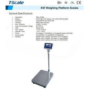 T-Scale 600KG Digital Platform Weighing Scale (MKW-600K) Price in BD - 1
