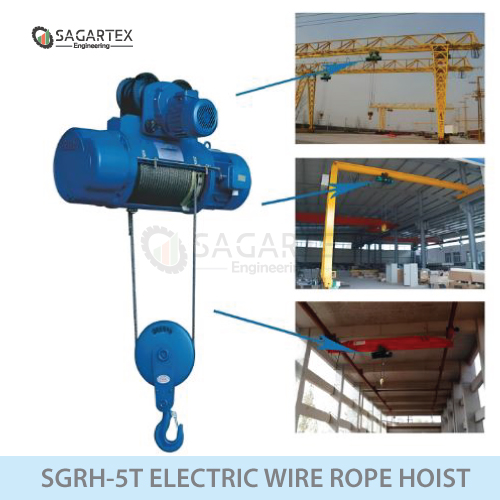 SUJA GLOBAL 5 Ton Electric Wire Rope Hoist with Trolley (SGRH-5T) 2