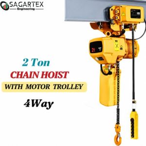 SUJA GLOBAL 2 Ton Chain Hoist (SG-CH2T) with motor trolley 4 way for industrial lifting in Bangladesh
