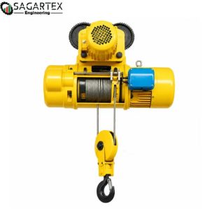 SUJA GLOBAL 1 Ton Electric Wire Rope Hoist with Trolley (SGRH-1T) gearbox and trolley mechanism close-up