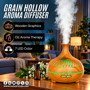 WM016B Wood Grain Hollow Aroma Diffuser with Remote Control